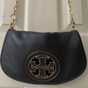 Tory Burch black flap clutch